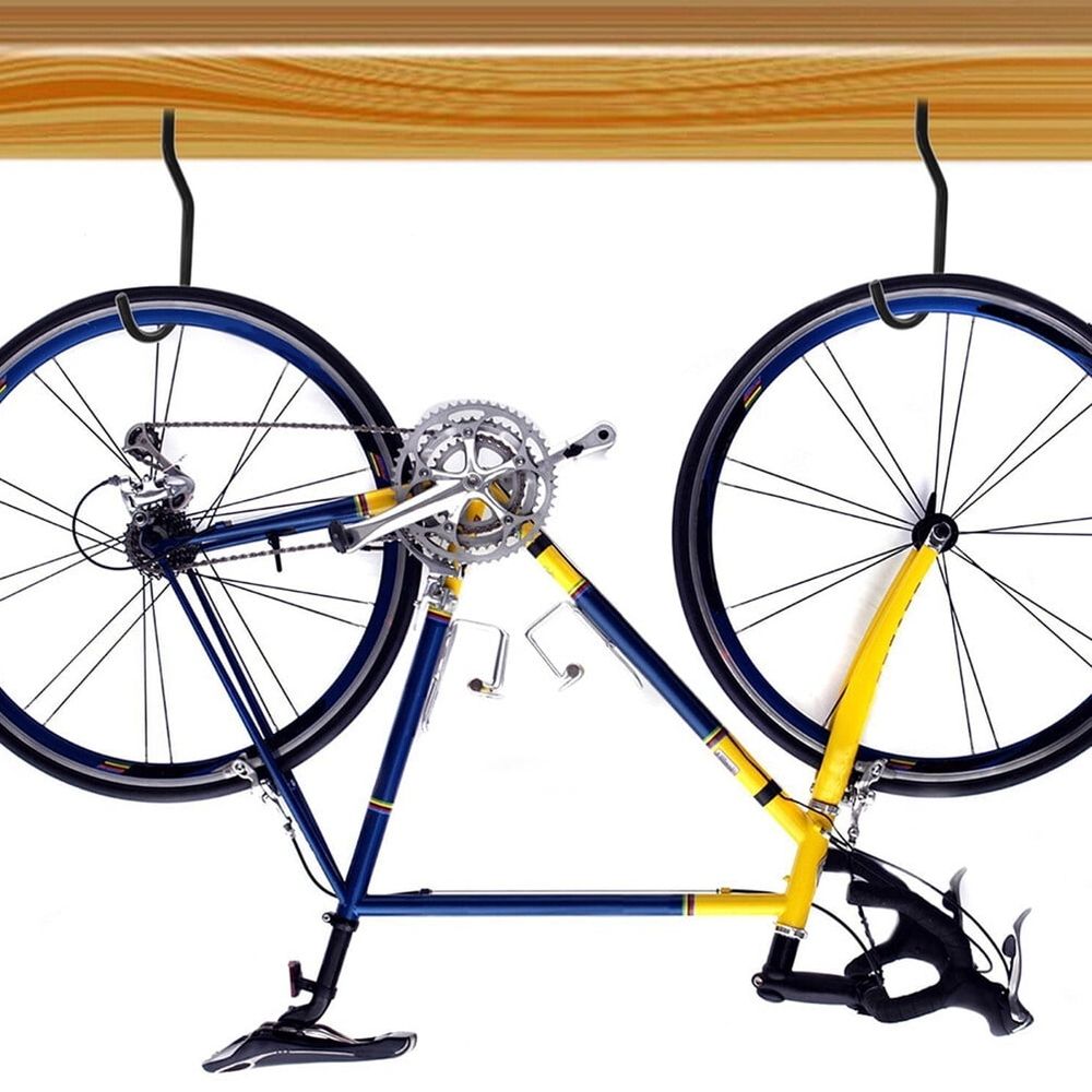 4Sets Black Bike Hook Heavy Duty Steel Storage Hook for Vertical Bike Wall Hanging