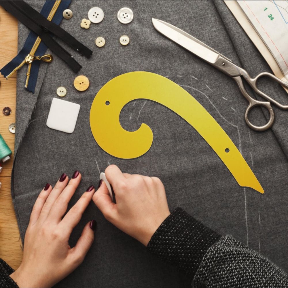 3Pcs Yellow French Curve Ruler Sewing Template with Flexible Light Plastic for Measuring Use