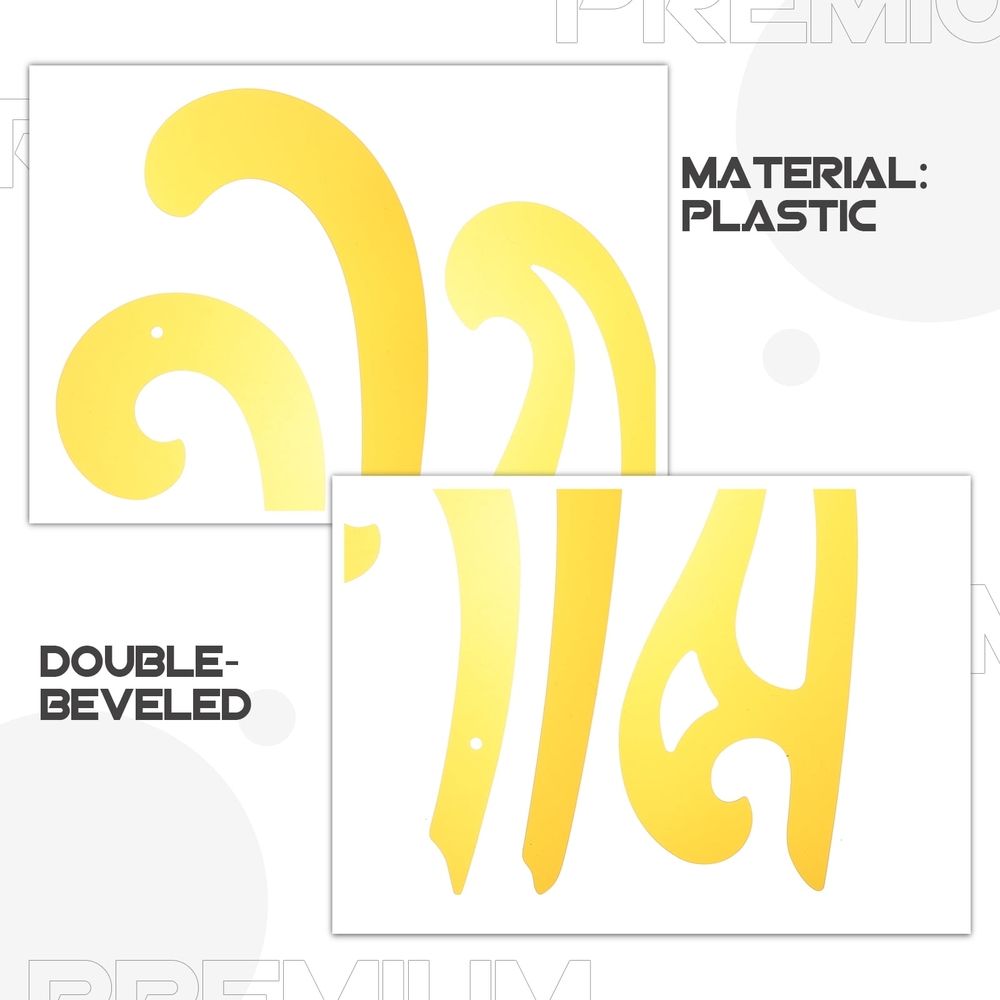 3Pcs Yellow French Curve Ruler Sewing Template with Flexible Light Plastic for Measuring Use