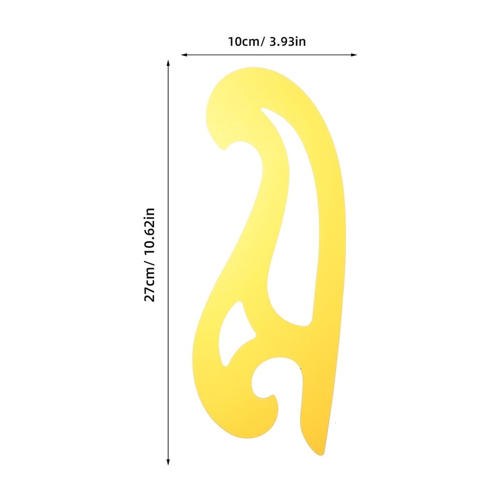 3Pcs Yellow French Curve Ruler Sewing Template with Flexible Light Plastic for Measuring Use