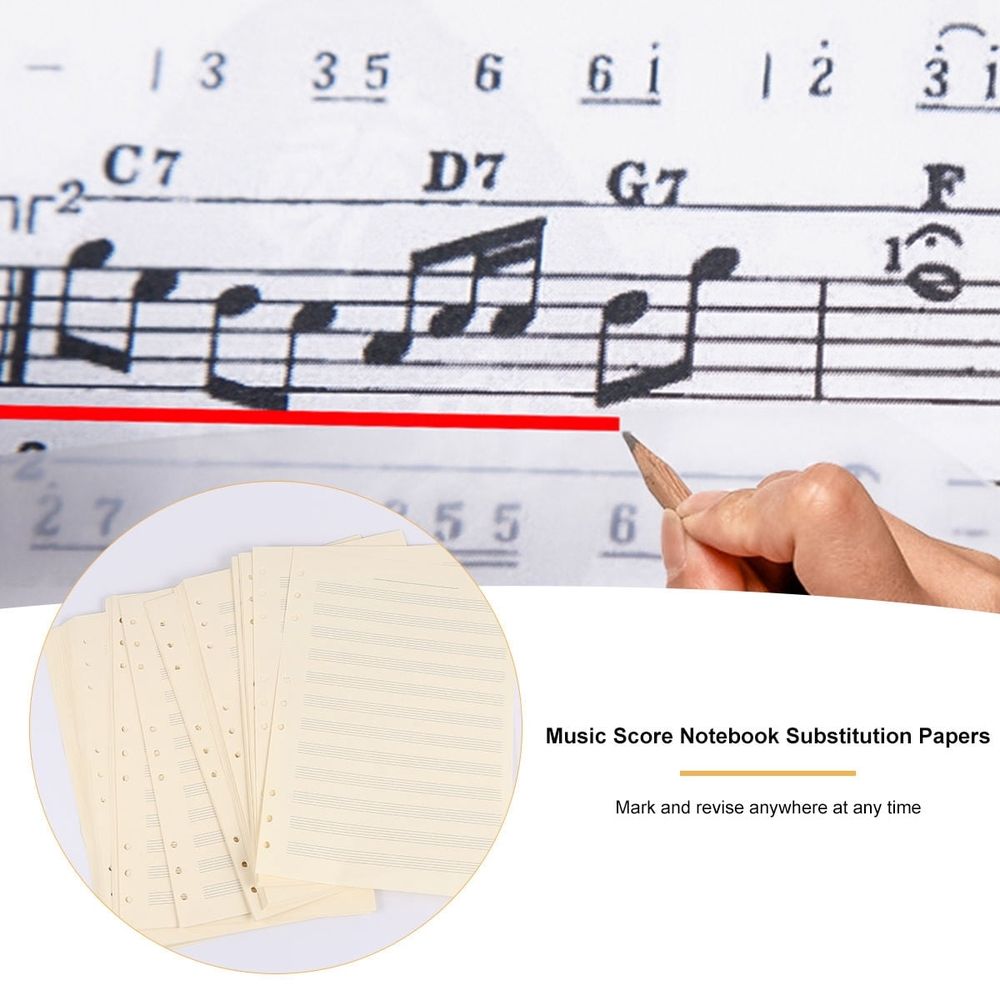 Notebook Refill for Musicians White Easy to Erase Durable 100Sheets