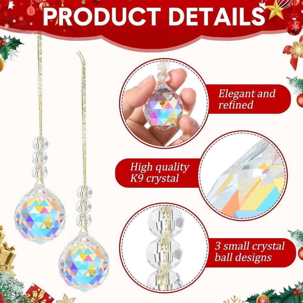 Hanging Suncatchers Clear Crystal Balls Prisms Rainbow Maker Glass Ornaments 12 Piece