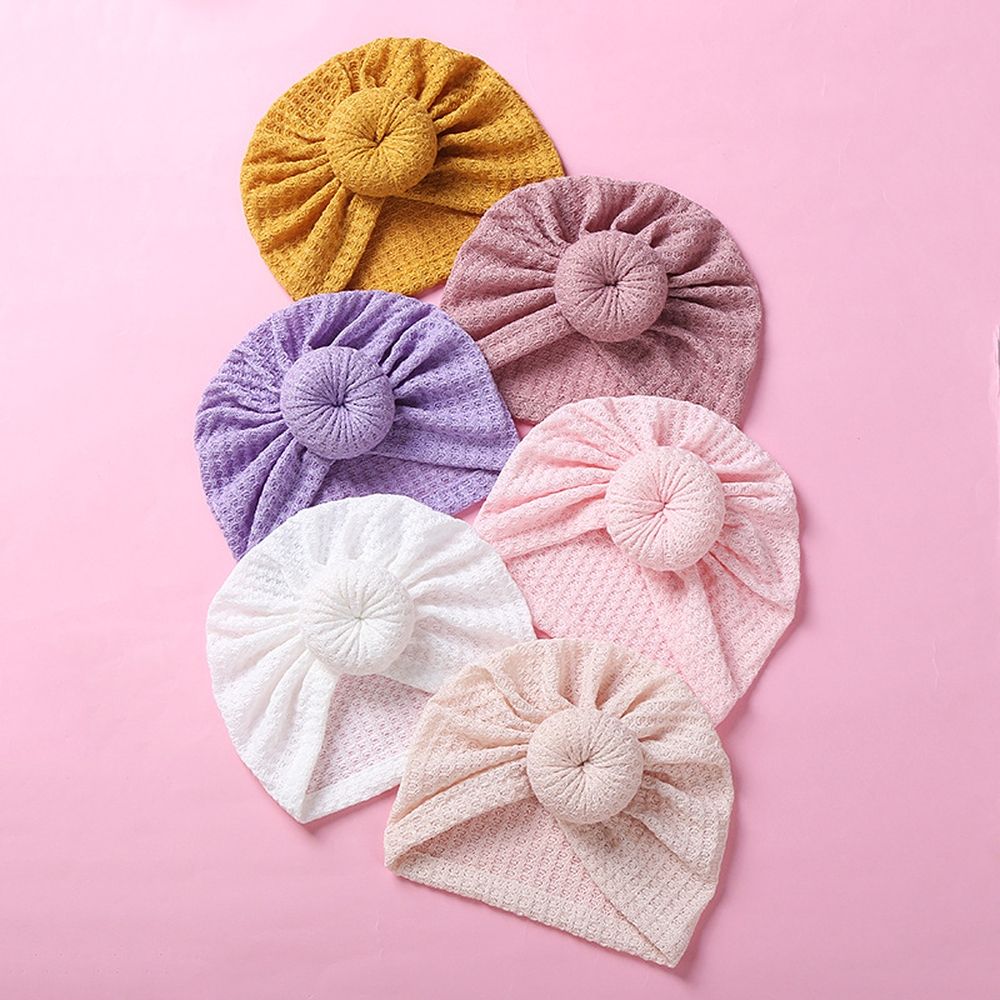 Baby Hats Newborn Baby Girls Turban Hospital Hat Infant Toddler Kid Hat Big Hair Bow Top Knot Head Wrap