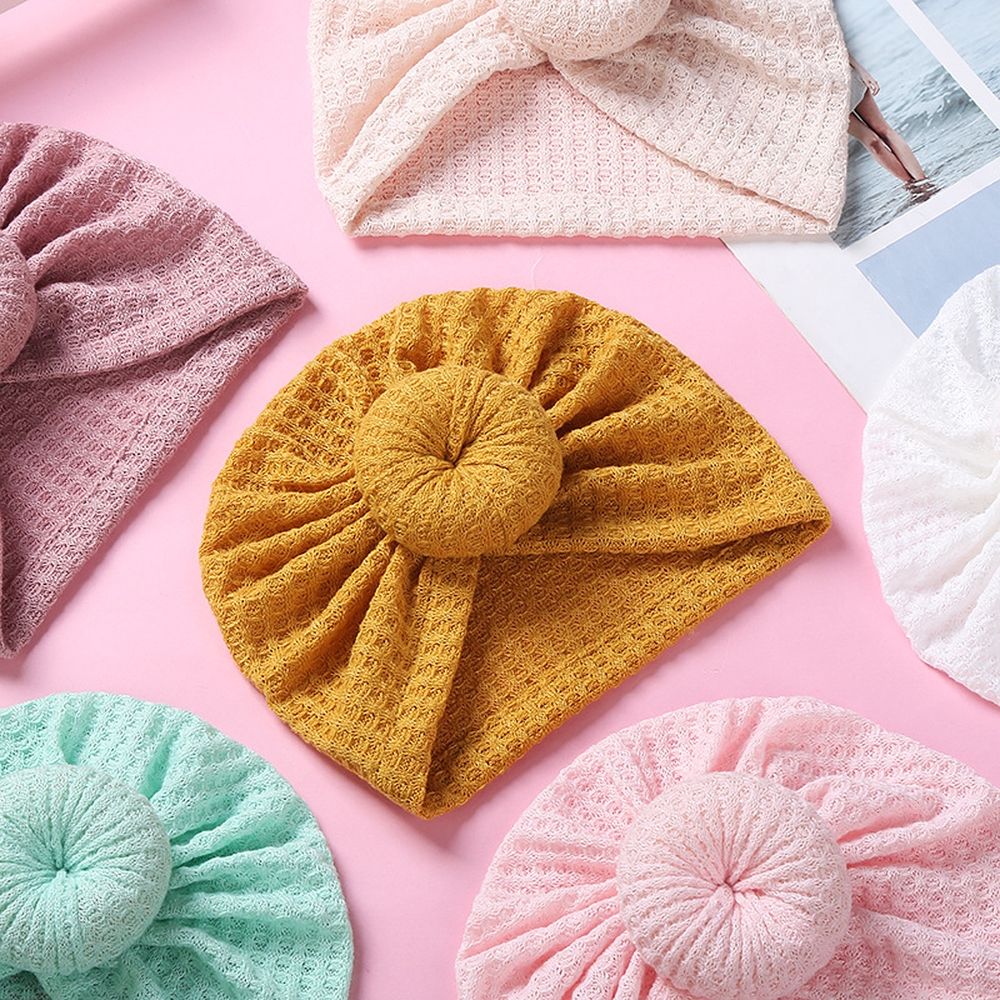 Baby Hats Newborn Baby Girls Turban Hospital Hat Infant Toddler Kid Hat Big Hair Bow Top Knot Head Wrap
