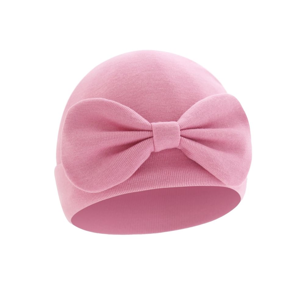 5PCS Newborn Baby Girl Hats with Bow Cotton Toddler Infant Beanie Cap Newborn Hospital Hats for Baby Girl Kid 0-6 Months