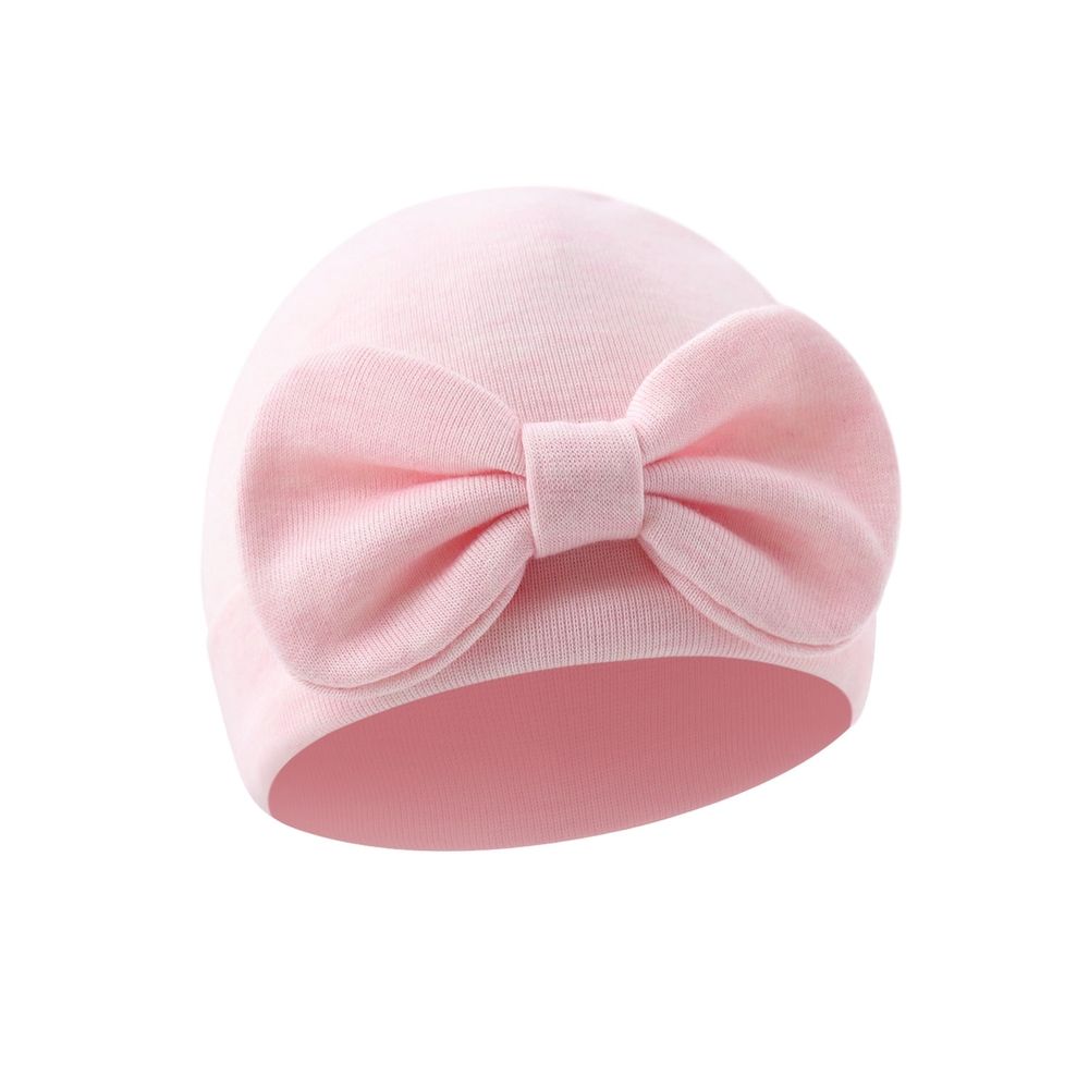5PCS Newborn Baby Girl Hats with Bow Cotton Toddler Infant Beanie Cap Newborn Hospital Hats for Baby Girl Kid 0-6 Months