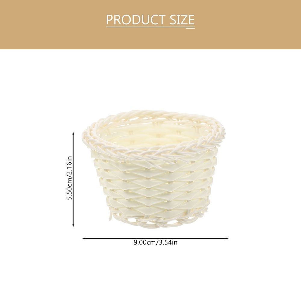 4-Pack Small White Woven Mini Baskets for Easter Decorations and Home Decor