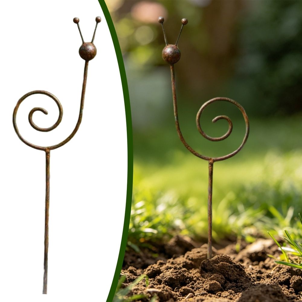 Metal Garden Stake Yard Art Sculpture Rustic Outdoor Lawn Ornament Weather Resistant Patio Porch Backyard Decor Heavy Duty Decorative Garden Statue Easy Install Landscape Accent