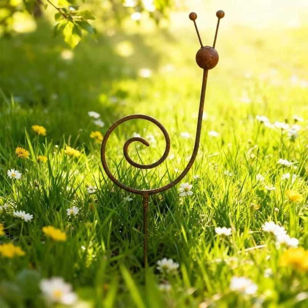 Metal Garden Stake Yard Art Sculpture Rustic Outdoor Lawn Ornament Weather Resistant Patio Porch Backyard Decor Heavy Duty Decorative Garden Statue Easy Install Landscape Accent