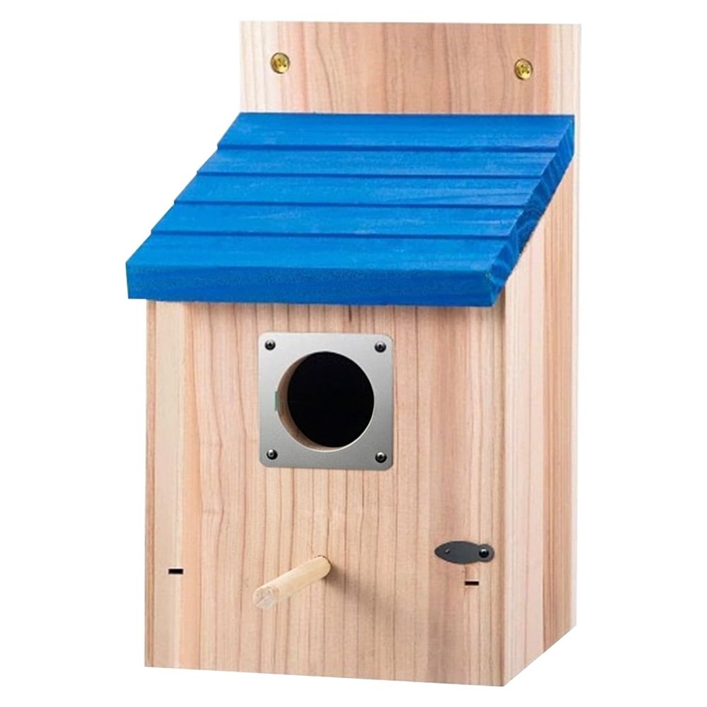 Outdoor Wooden Bird House – Natural Cedar Hanging Nest for Bluebirds, Wrens & Tree Swallows, Easy-Clean Front Door, Garden & Balcony Decor