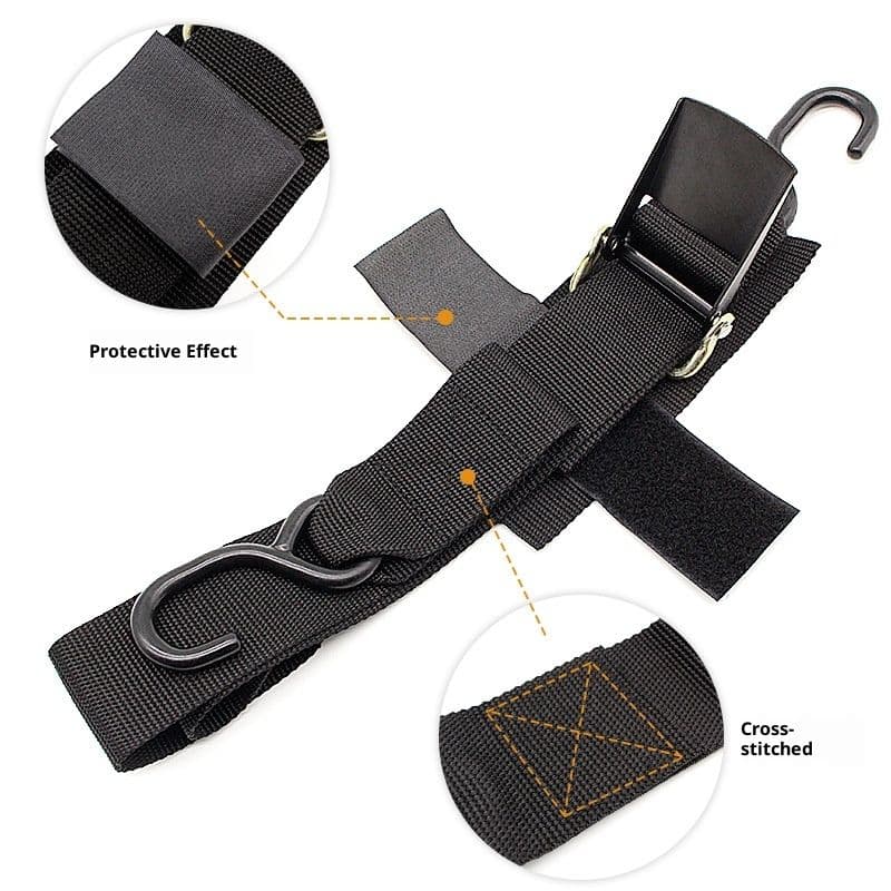 Transom Tie Down Straps – Heavy-Duty Boat Trailer Straps for Bass Boats, Jet Skis & More, Secure Fit, Easy to Use - Marine Boat Accessories