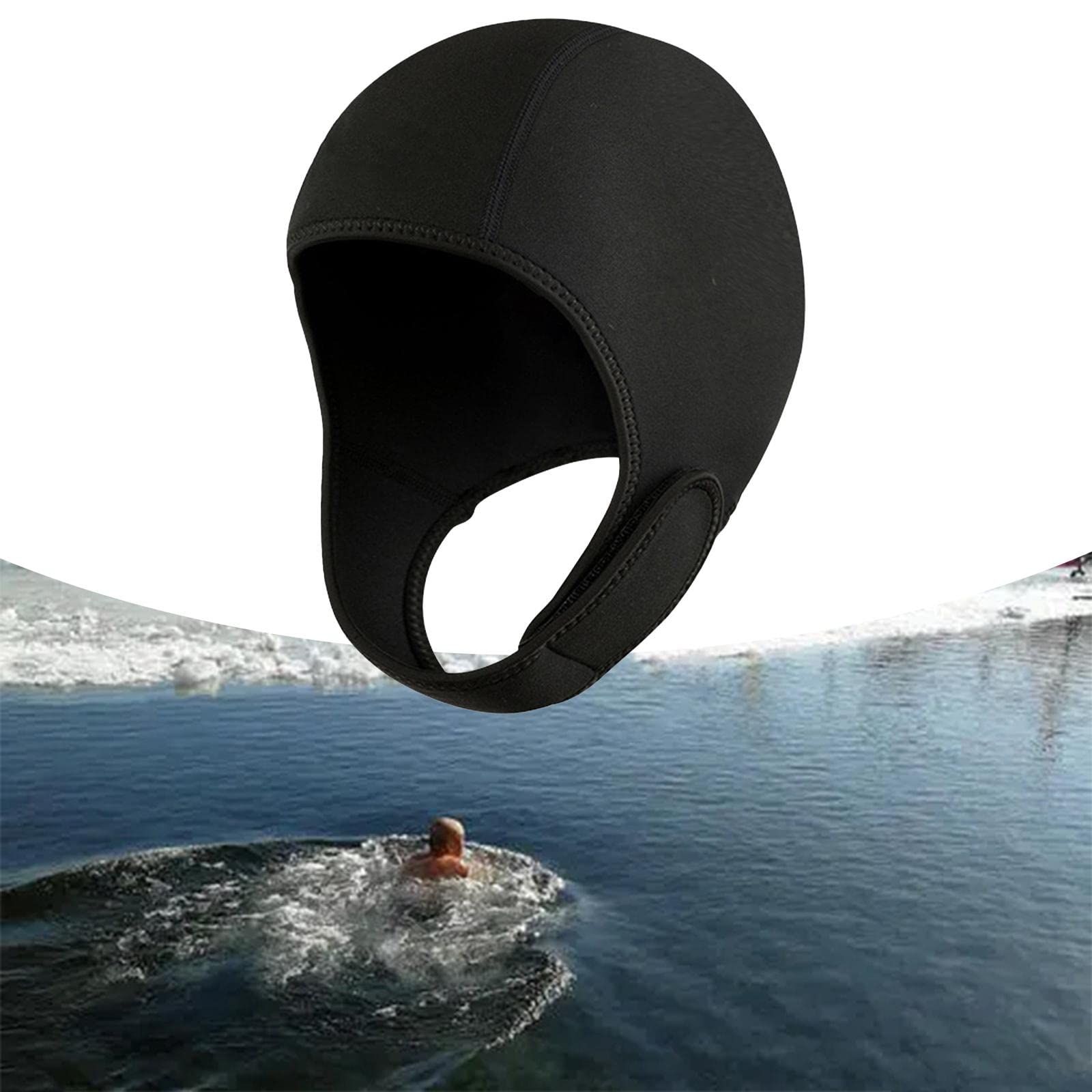 2 Pcs Diving Hood Thermal Wetsuit Hood Cap Swim Caps with Chin Straps Snorkeling Neoprene Surf Beanie 2 mm Diving Headgear for Men Women Sailing Water Sports