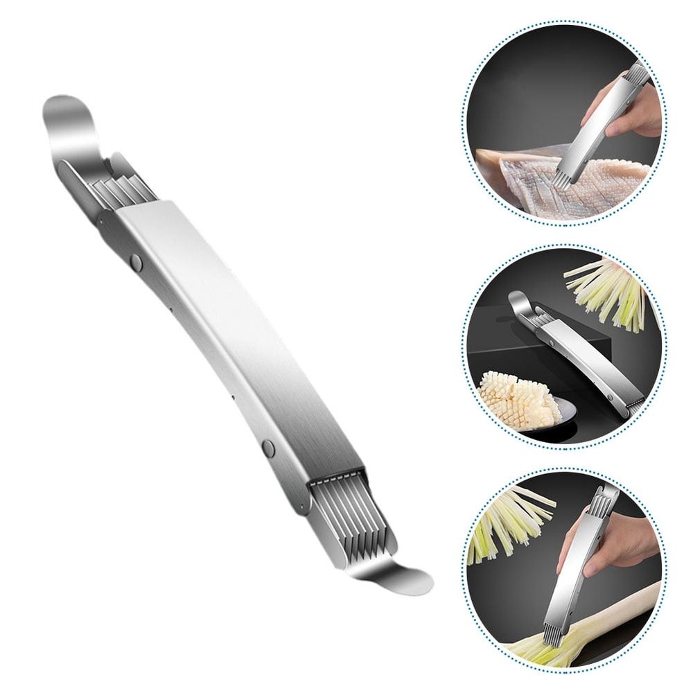 Stainless Steel Scallions Cutter with Double Heads for Versatile Kitchen Use