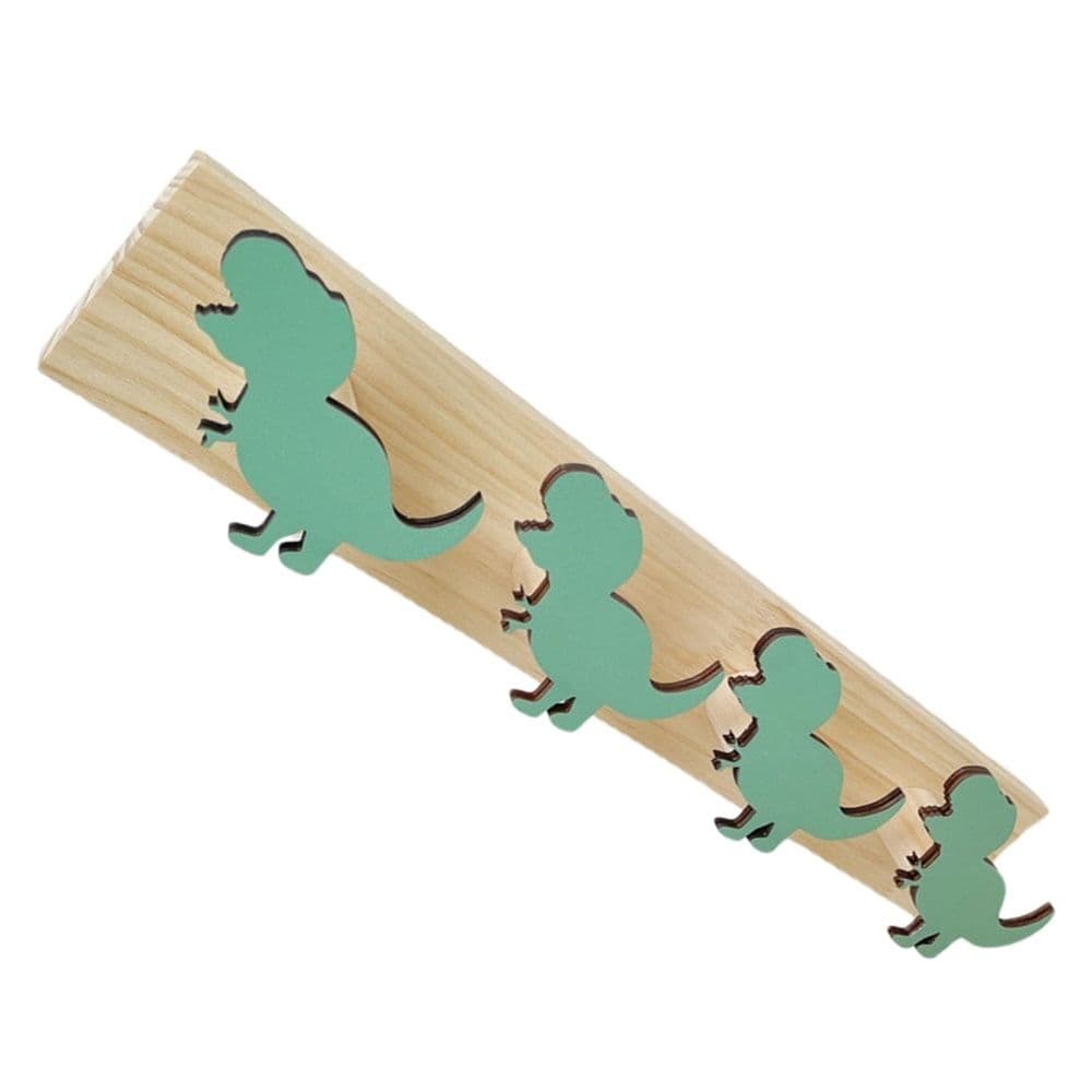 Wall Mount Coat Rack Wood Green 7.9 Inches