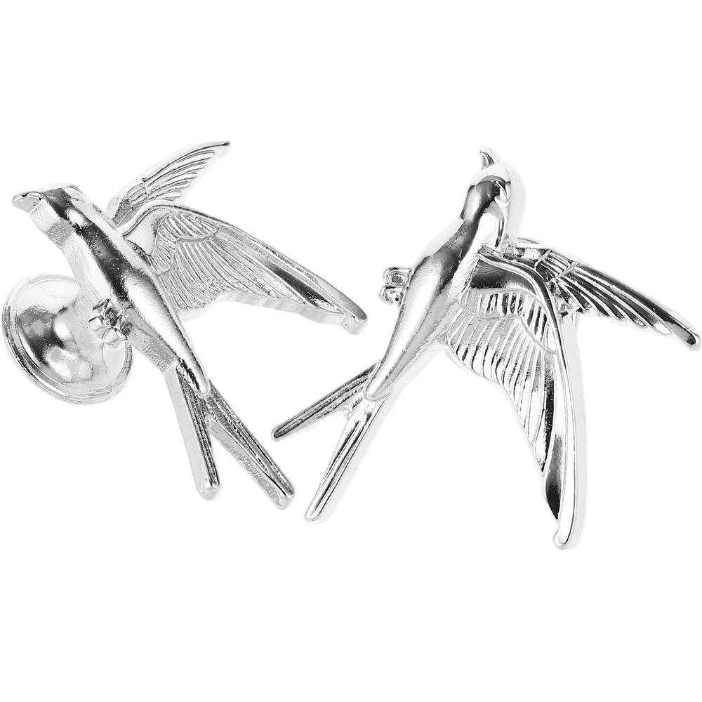 2Pcs Metal Bird Shaped Cabinet Handles Decorative Drawer Knobs Plated Silver