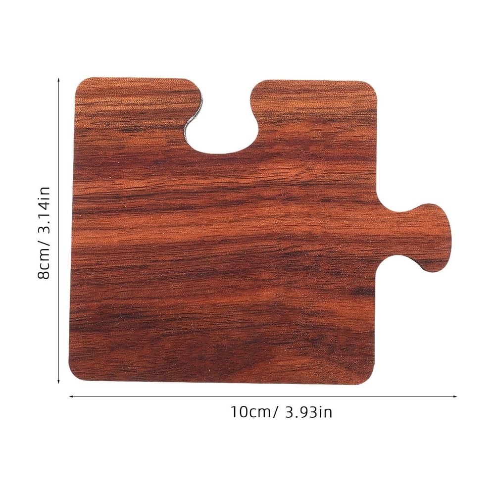 4Pcs Natural Wood Coasters for Drinks Dark Brown Heat Resistant Cup Pads for Household Use