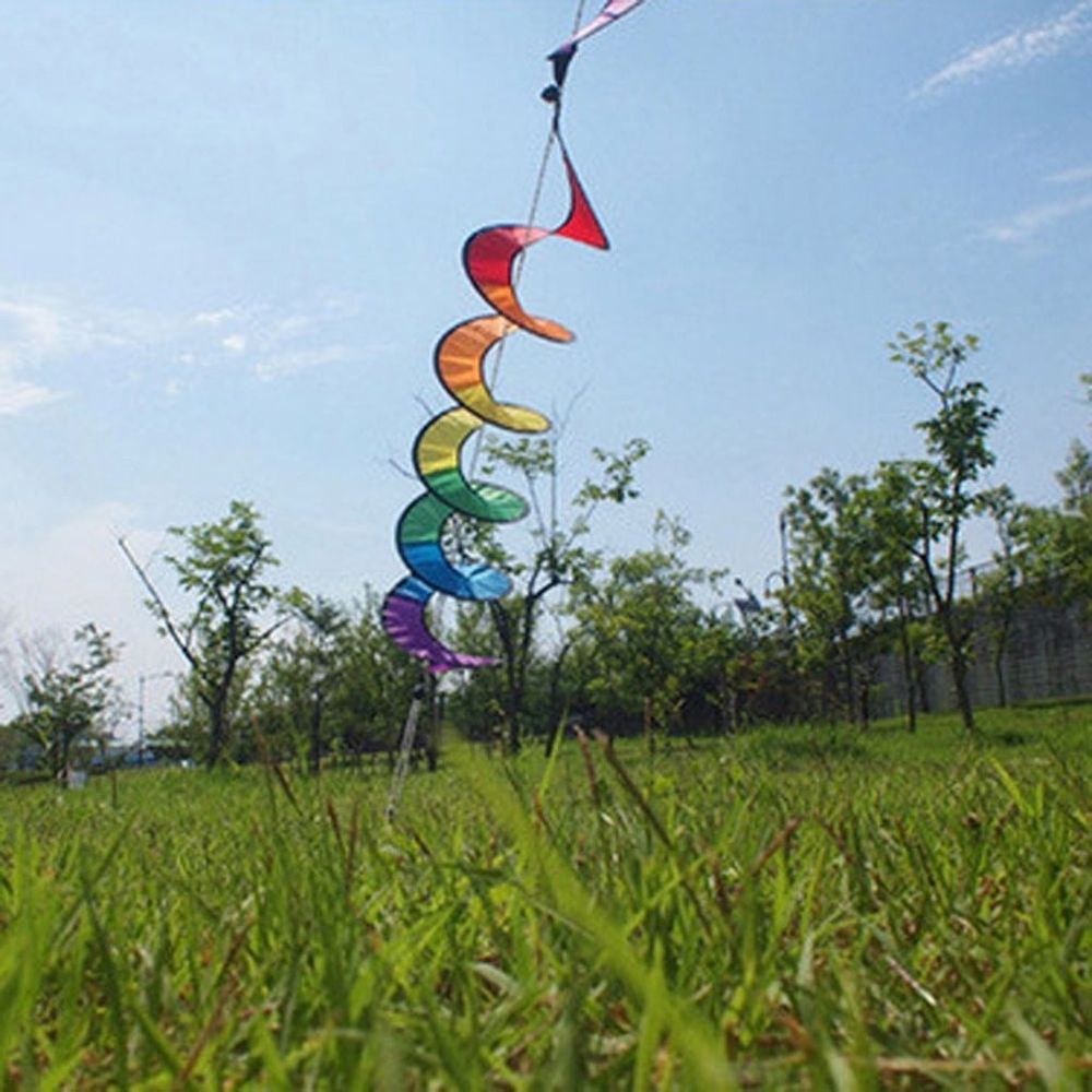 1Set Nylon Polyester Spiral Wind Spinner for Garden Decor Wind Spinners