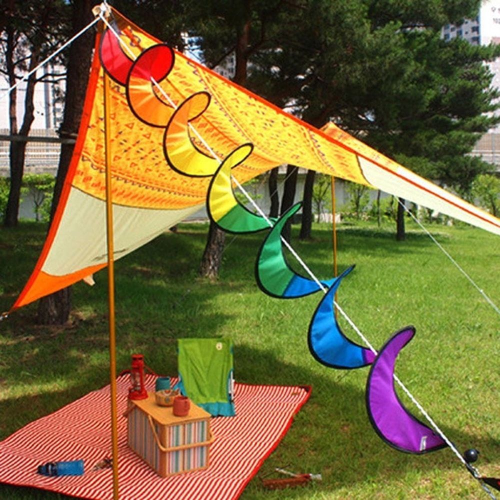 1Set Nylon Polyester Spiral Wind Spinner for Garden Decor Wind Spinners