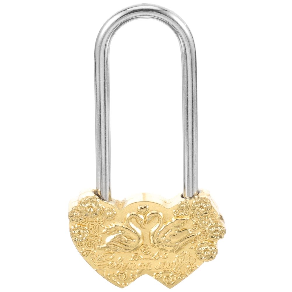 Metal Wish Padlock for Lovers Decorative Vintage Lock with Swan Pattern