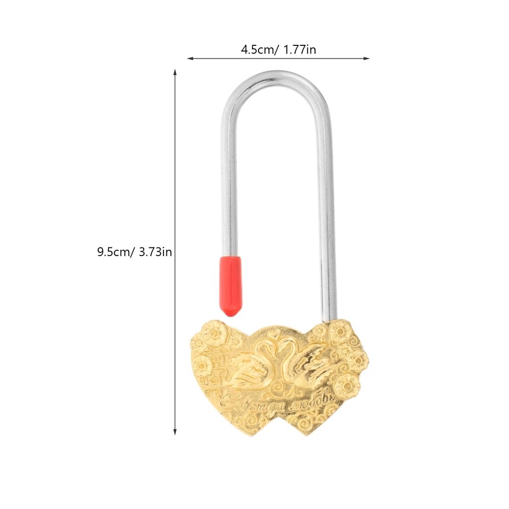 Metal Wish Padlock for Lovers Decorative Vintage Lock with Swan Pattern
