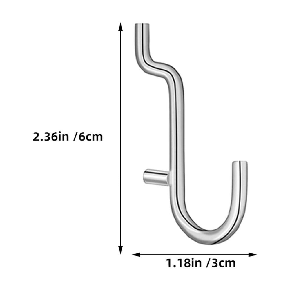 Versatile Stainless Steel Pegboard Hooks Plated Silver for Home Easy Install