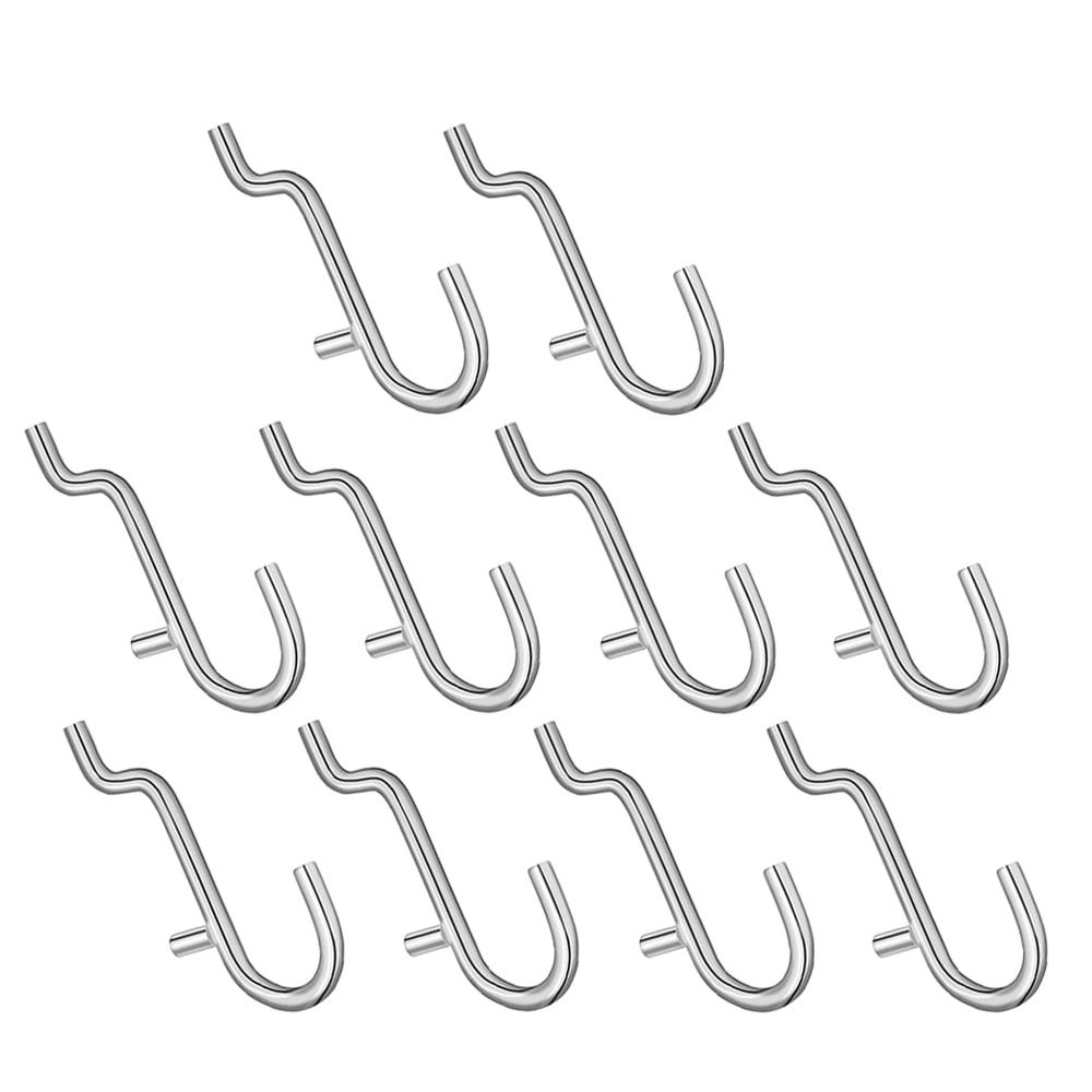 Versatile Stainless Steel Pegboard Hooks Plated Silver for Home Easy Install