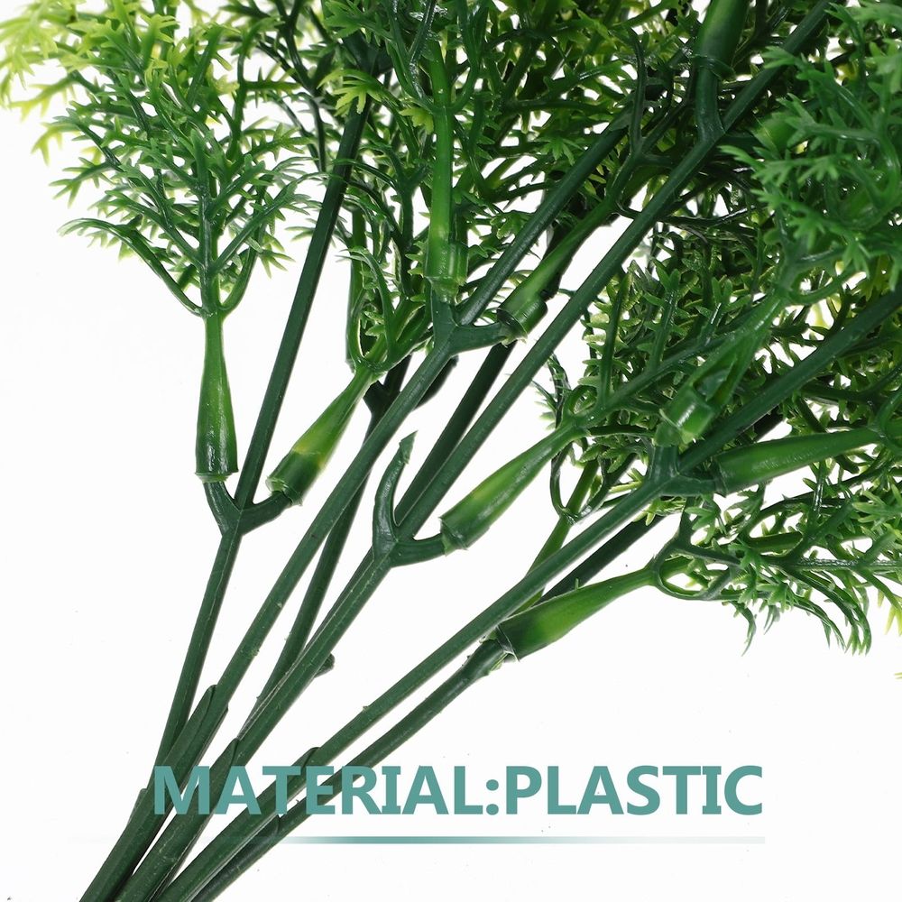 Artificial Plants Branches Decorative 2pcs Green 7 Fork Plastic