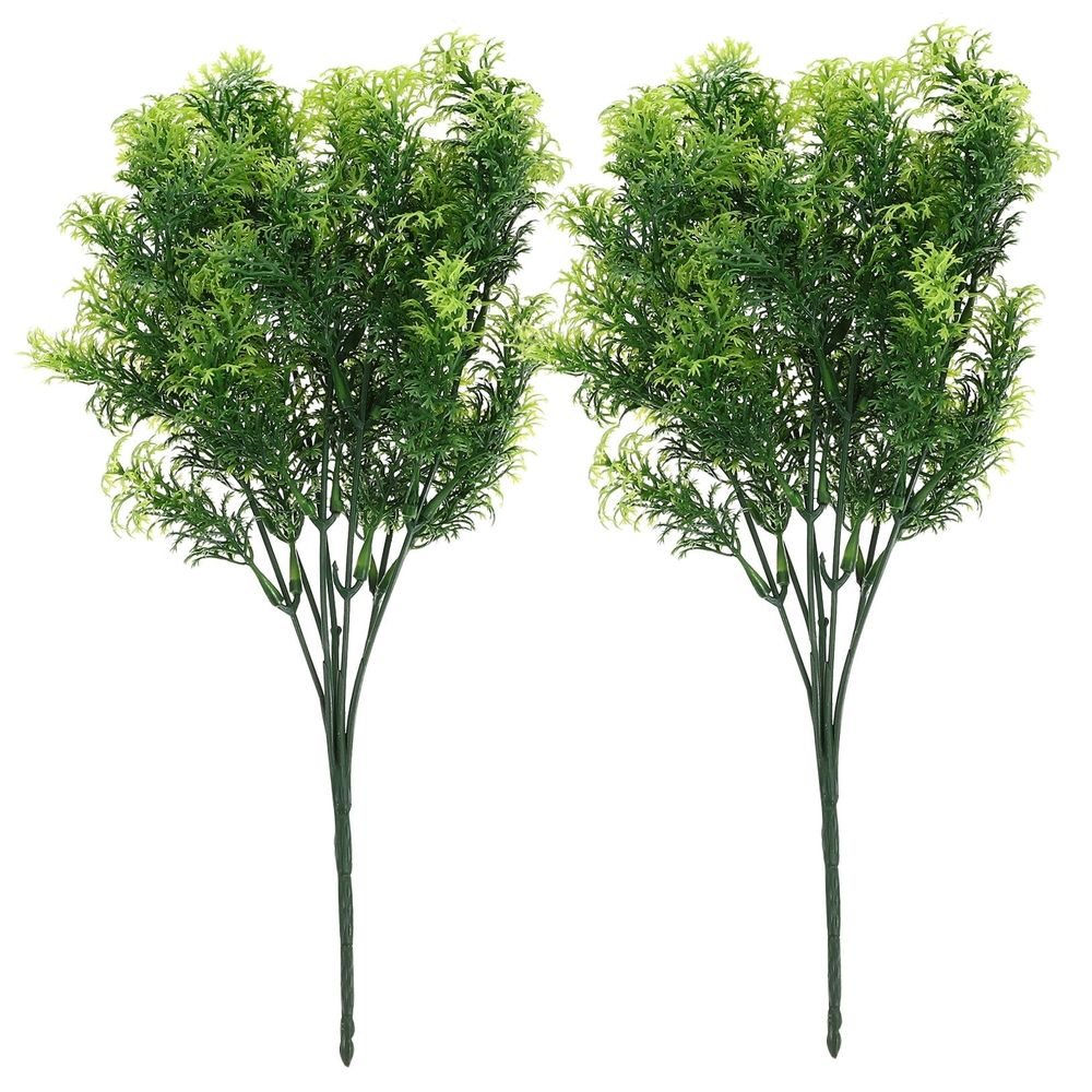 Artificial Plants Branches Decorative 2pcs Green 7 Fork Plastic