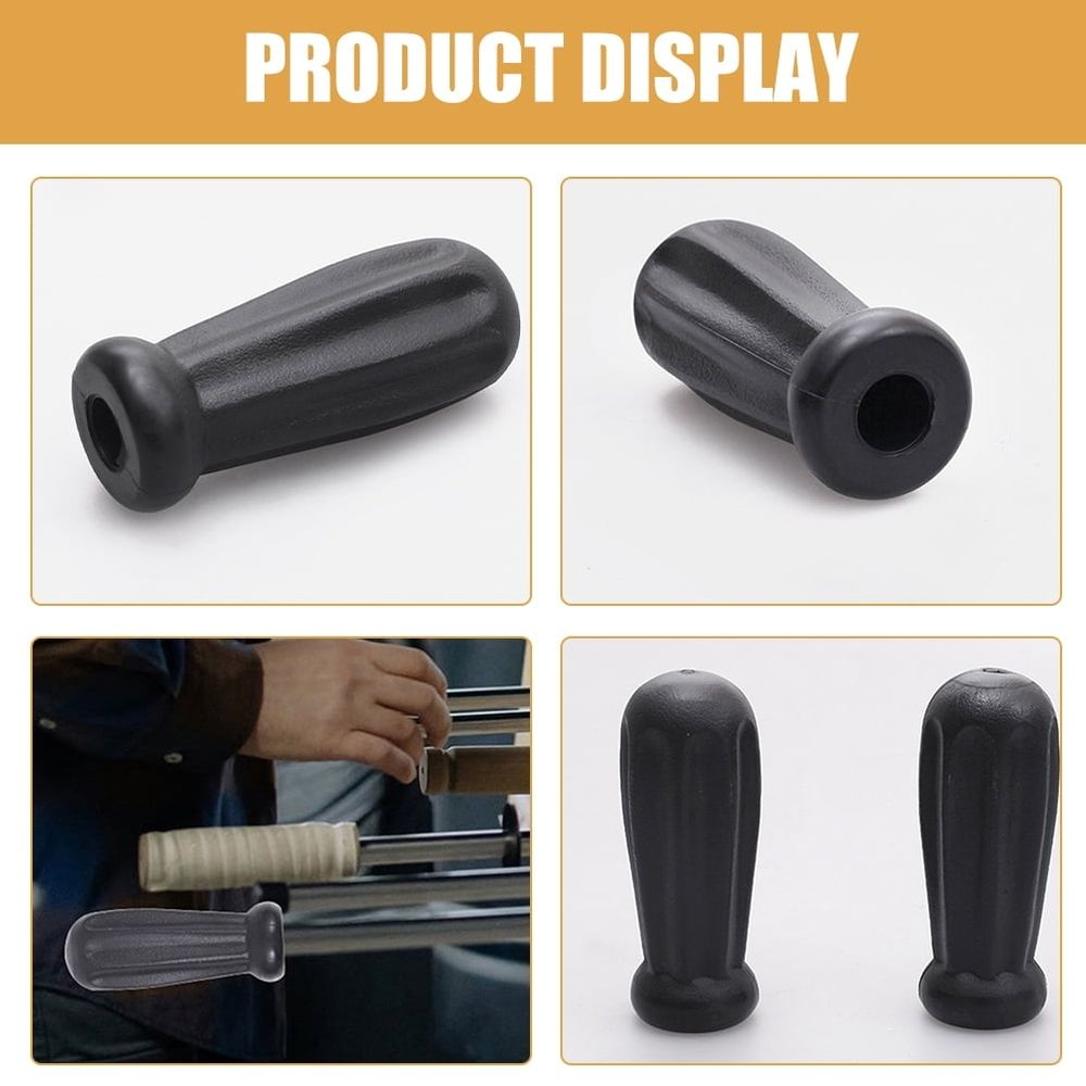 Foosball Rod Grip Handles Black Replacement Compact Design 2Pcs