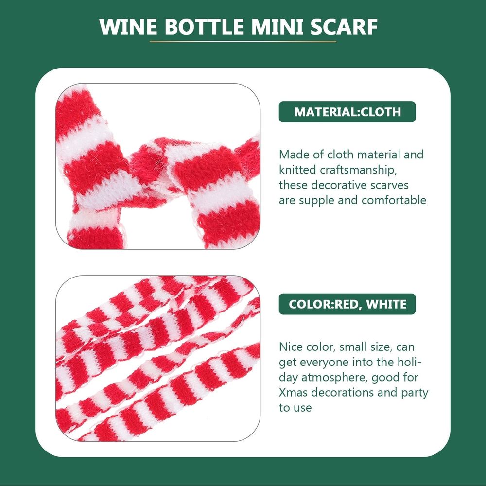 Christmas Wine Bottle Scarves Assorted Color for Dining Room and Xmas Party Decor 6Pcs