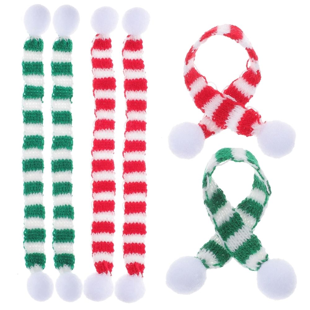 Christmas Wine Bottle Scarves Assorted Color for Dining Room and Xmas Party Decor 6Pcs