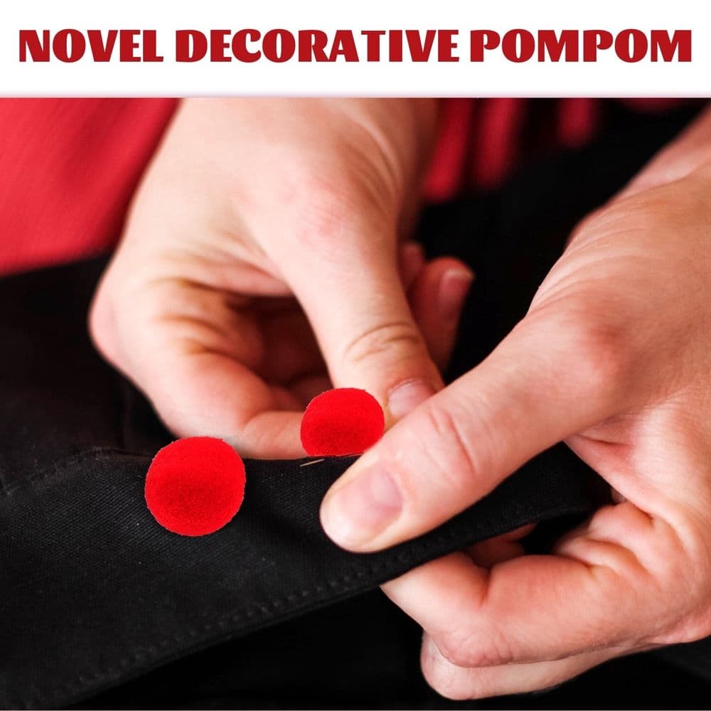 50-Pack Red Pompom for Crafting, Clothes, Decorations, and Projects