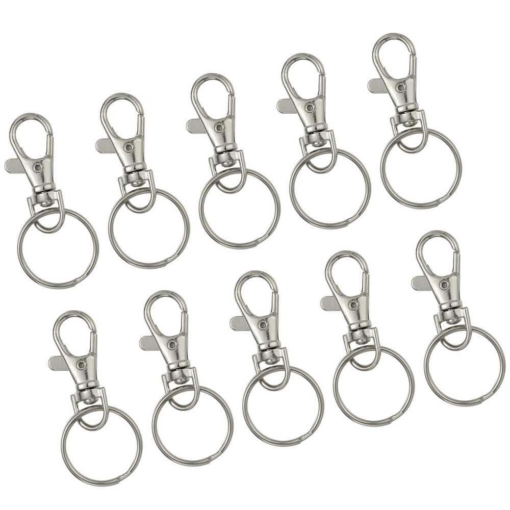 20 Sets Detachable Swivel Lobster Clasp Keychains, Metal Alloy, for Keys and Accessories