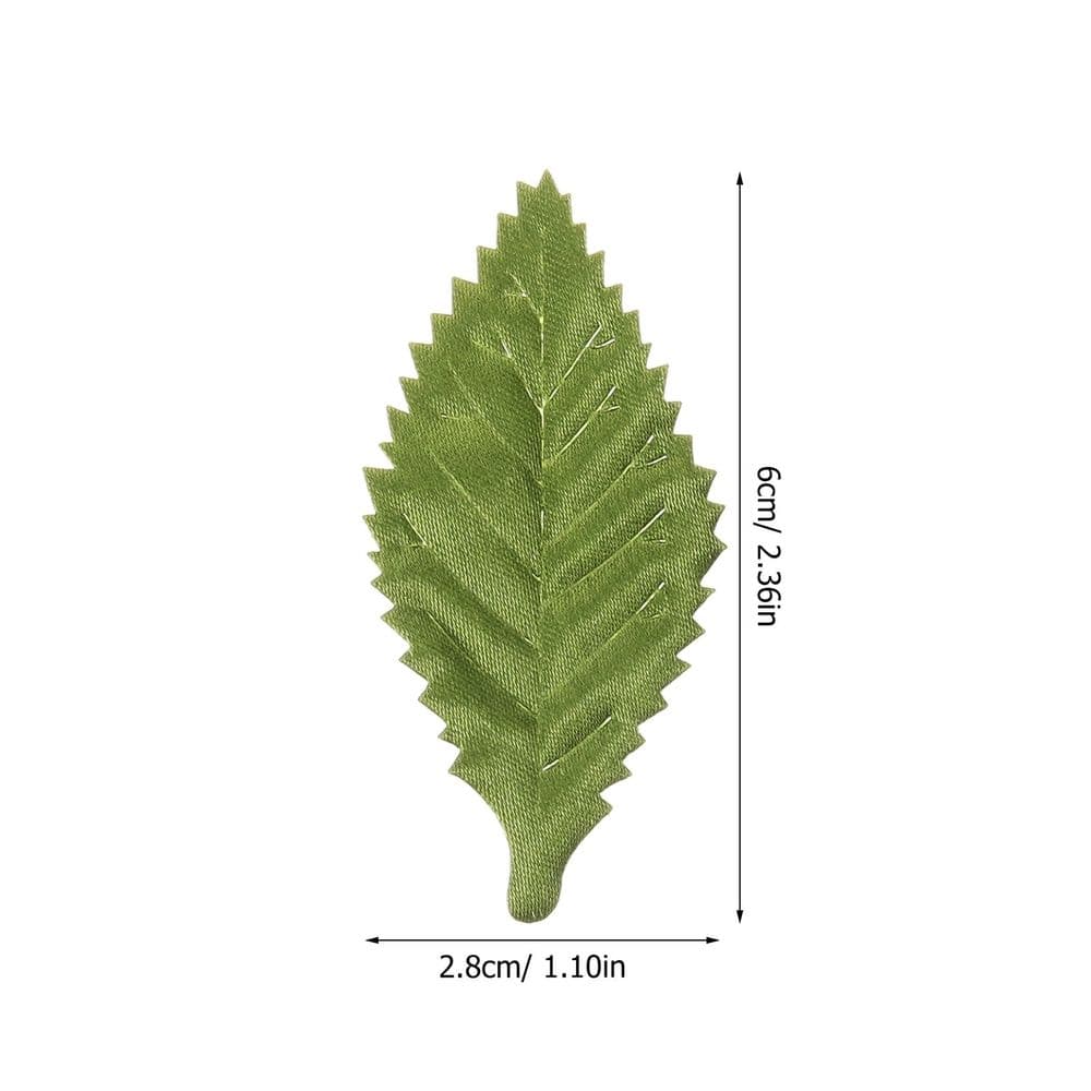 Artificial Greenery Silk Leaves 200Pcs Olive Green DIY Crafts Headpiece Creation
