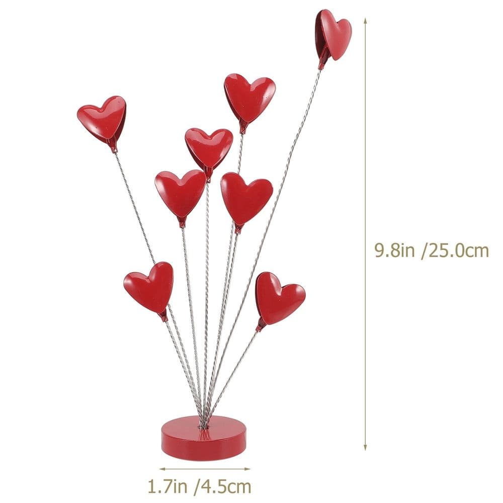 Stainless Steel Heart-Shaped Photo Holder Stand Red Desk Display