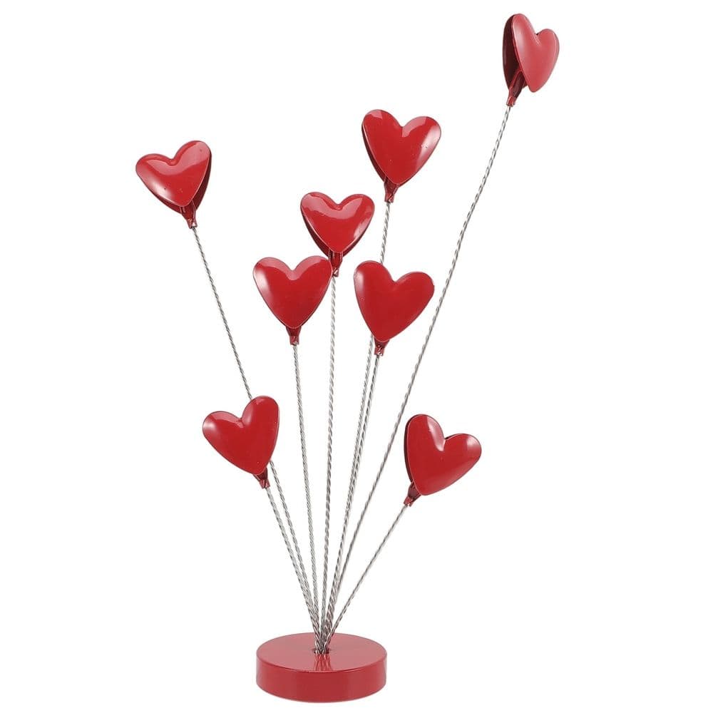 Stainless Steel Heart-Shaped Photo Holder Stand Red Desk Display