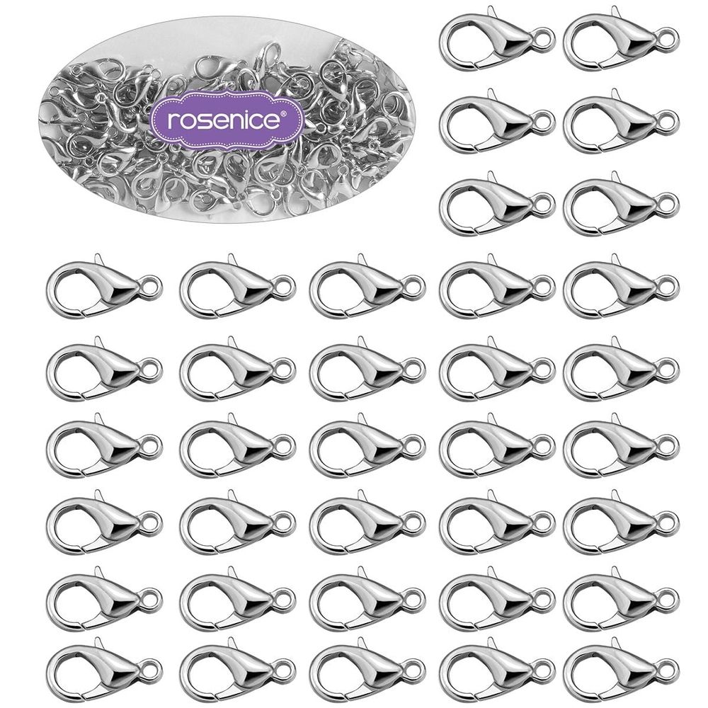 100Pcs Lobster Clasps Clip Curved Shape for Home Use and Jewelry Repair