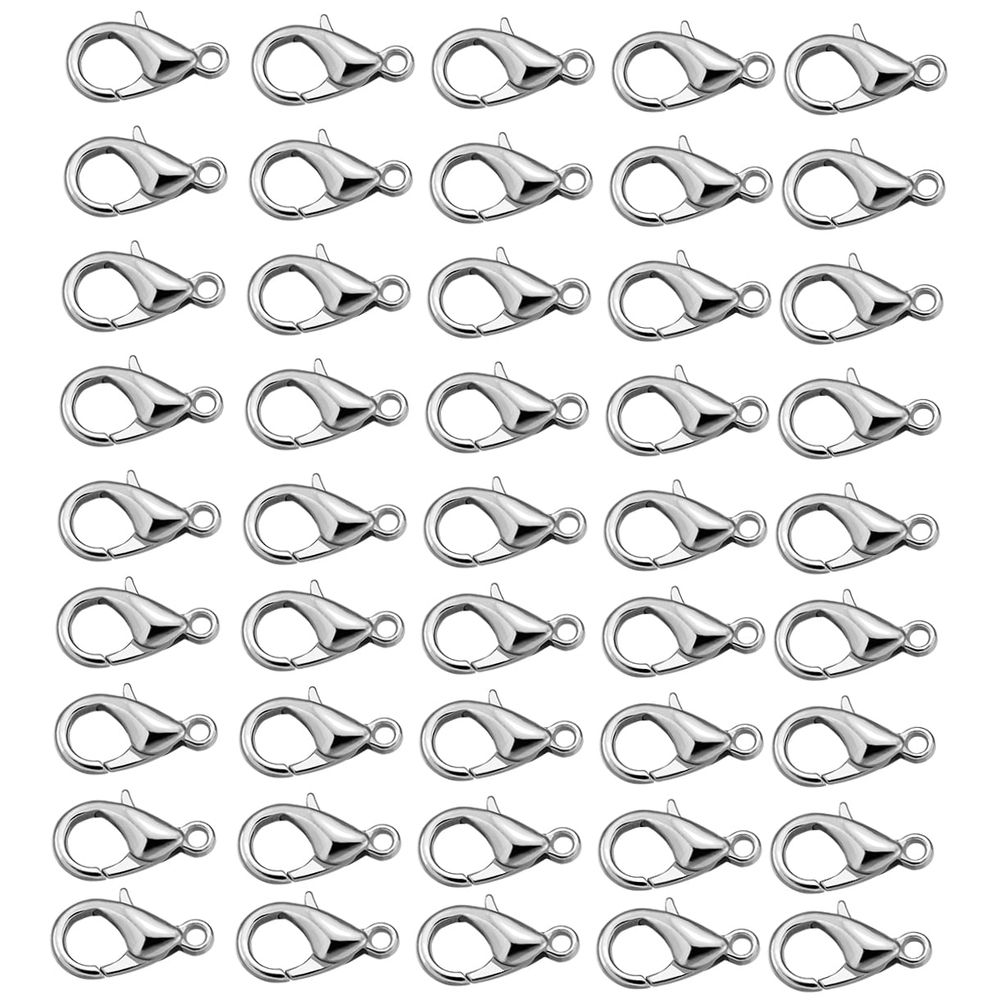 100Pcs Lobster Clasps Clip Curved Shape for Home Use and Jewelry Repair