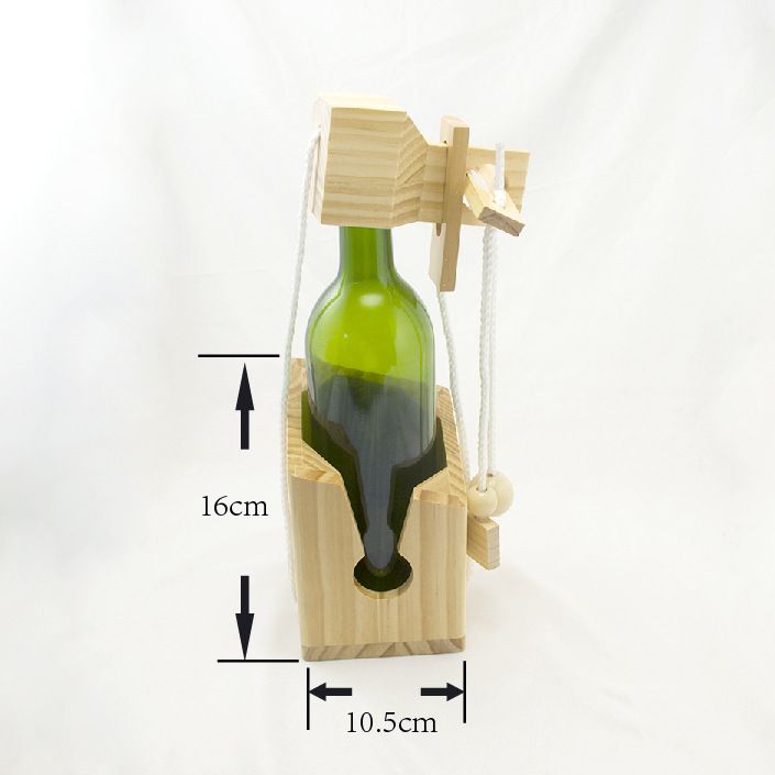 Fun Bottle Gift Lock Challenge Puzzle Game Wood Brain Teaser for Adults Party and Gathering（Excluding wine bottles）