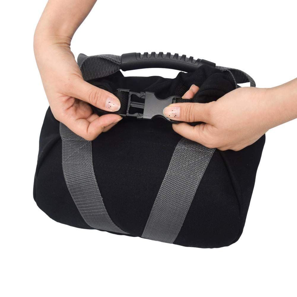 2 Pcs Adjustable Heavy Fitness Power Sandbag, Portable Adjustable Canvas Sand Kettlebell Soft Sand Bag, Weightlifting Dumbbell for Home Training, Fitness, black