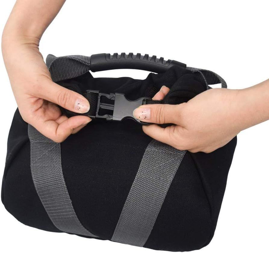 2 Pcs Adjustable Heavy Fitness Power Sandbag, Portable Adjustable Canvas Sand Kettlebell Soft Sand Bag, Weightlifting Dumbbell for Home Training, Fitness, black