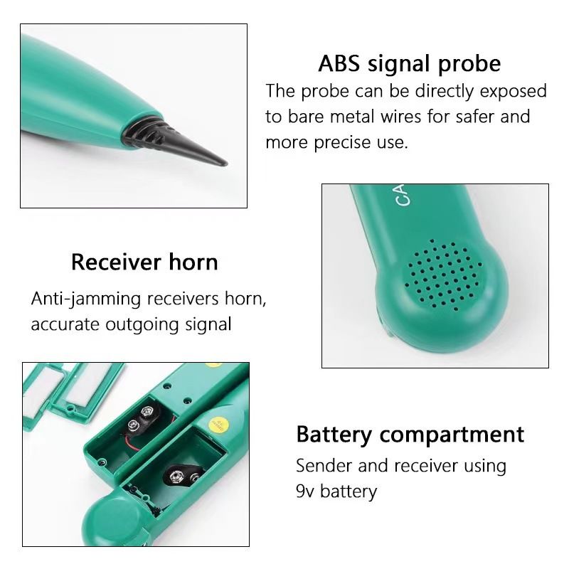 Cable Tracker Wire Tracer Tracker Telephone Tone Generator Line Toner Tester for Network Telephone Line Continuity Tester