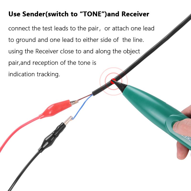 Cable Tracker Wire Tracer Tracker Telephone Tone Generator Line Toner Tester for Network Telephone Line Continuity Tester