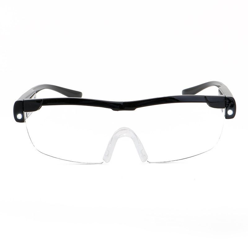 Magnifying Glasses with Light, 250% Magnification, LED Lighted Magnifying Glass, Hands Free Head Magnifier Eyeglasses for Close Work, Hobbies, Reading, Craft（Black）