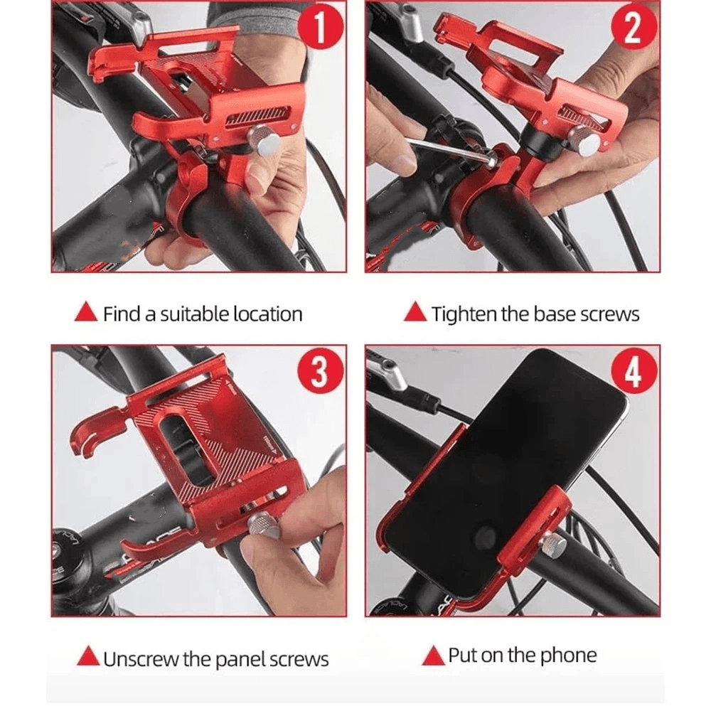 P30 aluminum alloy Bike Phone Holder for 3.5" to 7.5" Device Bicycle Phone Stand Scooter Moto Mount Support Handlebar Clips