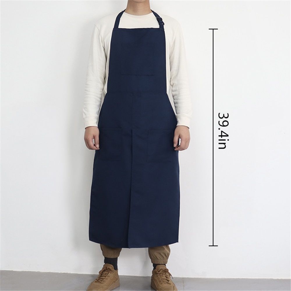 Pottery Apron Split Leg Long Artist Painting Aprons with 3 Pockets for Ceramics Clay Women Men（black）