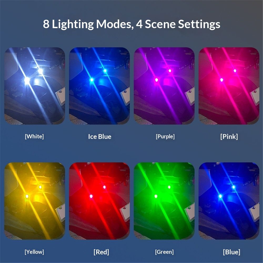 8PCS Wireless LED Lights for Car with Remote Control, Halloween Wireless LED Strobe Lights 7 Colors USB Anti-Collision Warning Light for Car Interior Truck Drone Aircraft Bike