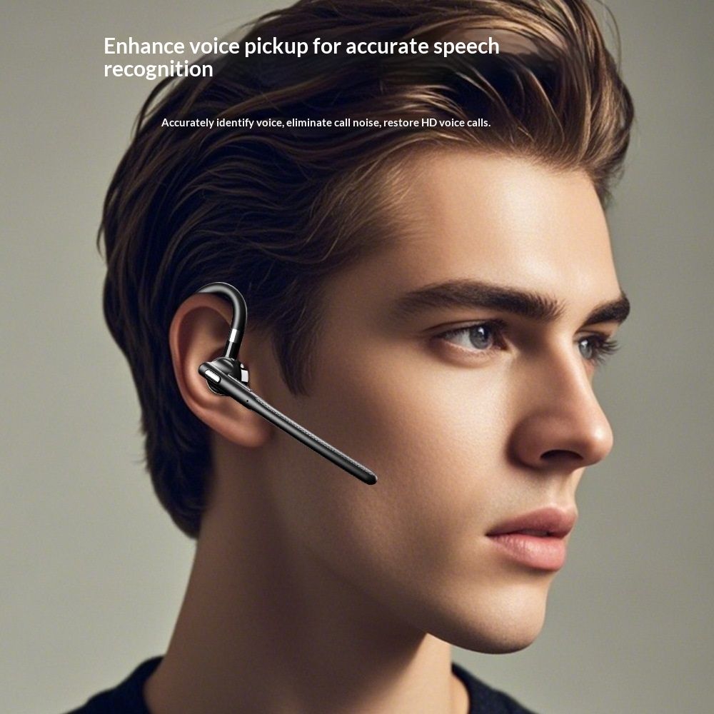 Bluetooth Headset V5.4, Wireless Earpiece with 500mAh Charging Case Hand-Free Headphones Noise Canceling Mic for Office/Driving/Business,Black