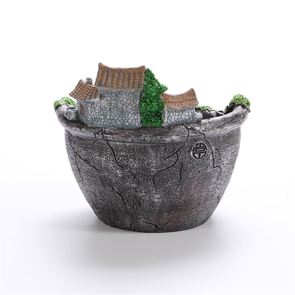 Fairy Garden Planter Plants Pot Tiny Creative Flowers Succulent Plants Fairy House Pot Holders Hanging Garden Design with Sweet House (Sliver)