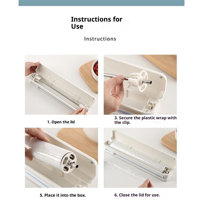Refillable Plastic Wrap Dispenser with Slide Cutter,cling wrap with slide cutter foTin Aluminum Foil Dispenser